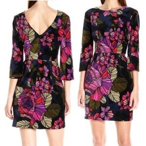 Velvet floral 3/4 sleeve Trina Turk Dress